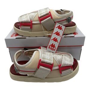 Kappa 222 Banda Mitel 2 Sandals Womens 6 Off White Fuchsia Slides 304VF50-A2N‎